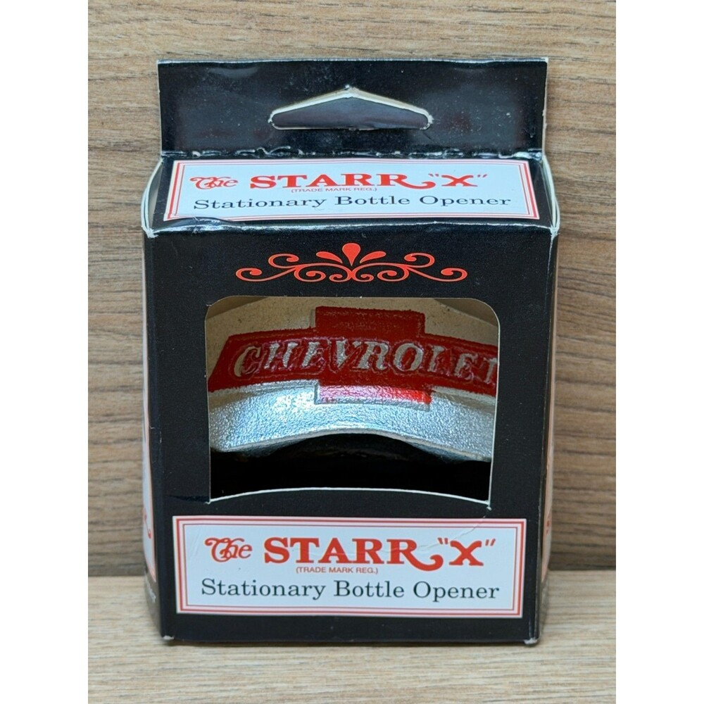 Vintage Chevrolet The STARR X Stationary Bottle Opener Mount - New in Box